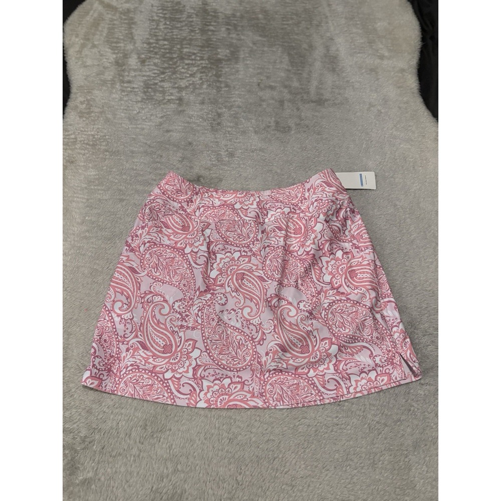 Moteepi MediumPink‎ and White Paisley Print Slinky Knit Golf Skort Sporty